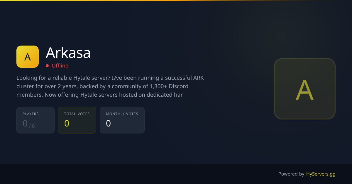 Arkasa - Hytale Server | HyServers