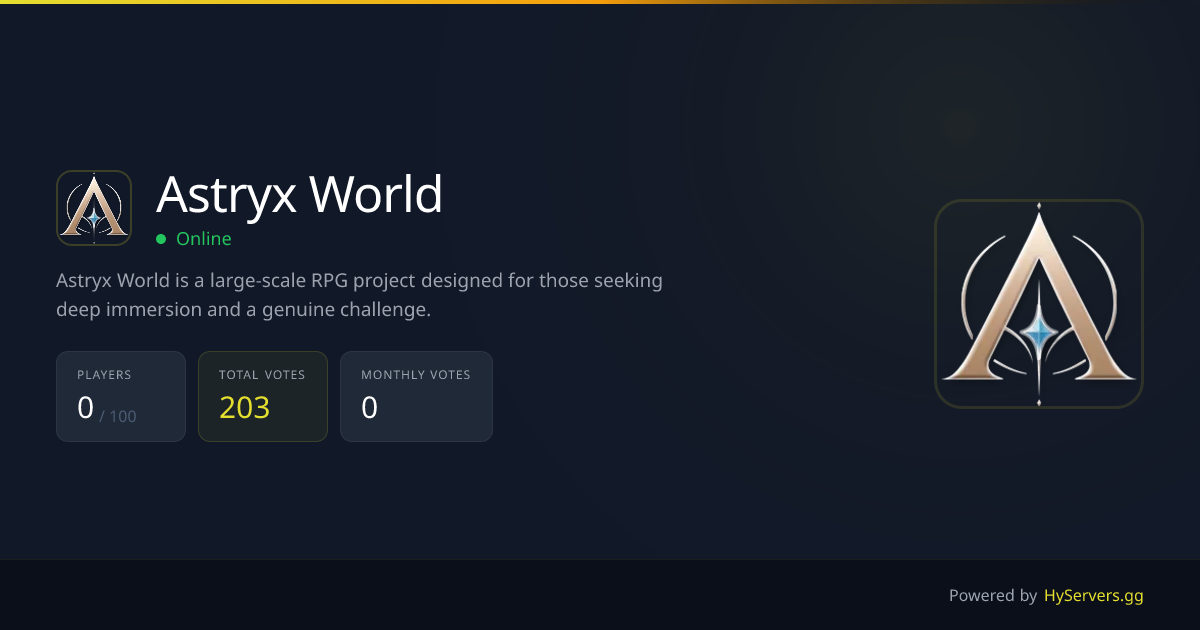 Astryx World - Hytale Server | HyServers