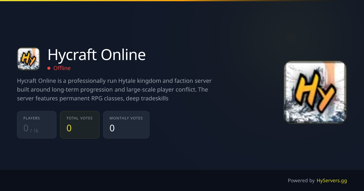 Hycraft Online - Hytale Server | HyServers