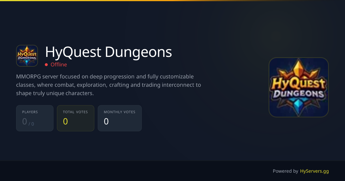 HyQuest Dungeons - Hytale Server | HyServers
