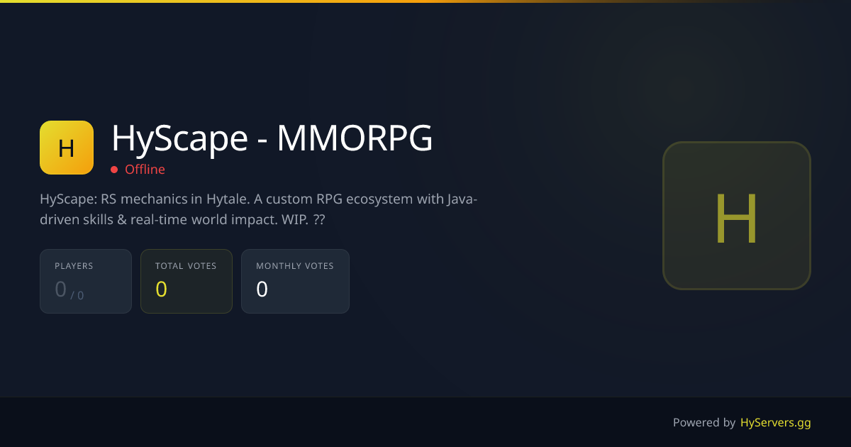 HyScape - MMORPG - Hytale Server | HyServers