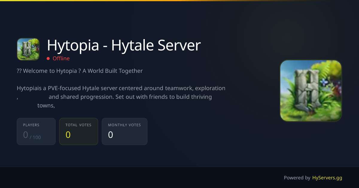 Hytopia - Hytale Server - Hytale Server | HyServers