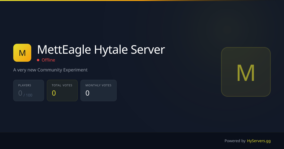 MettEagle Hytale Server - Hytale Server | HyServers