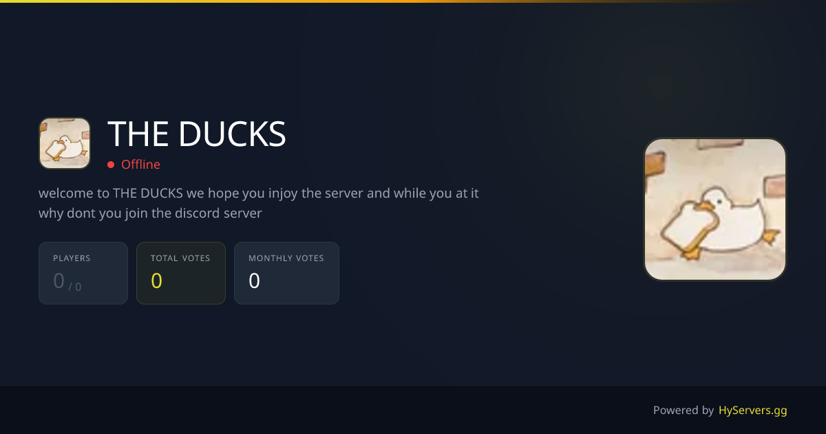 THE DUCKS - Hytale Server | HyServers