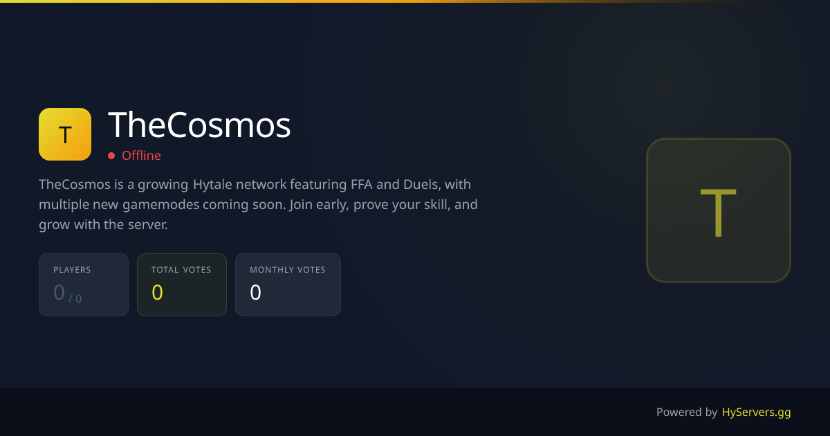 TheCosmos - Hytale Server | HyServers